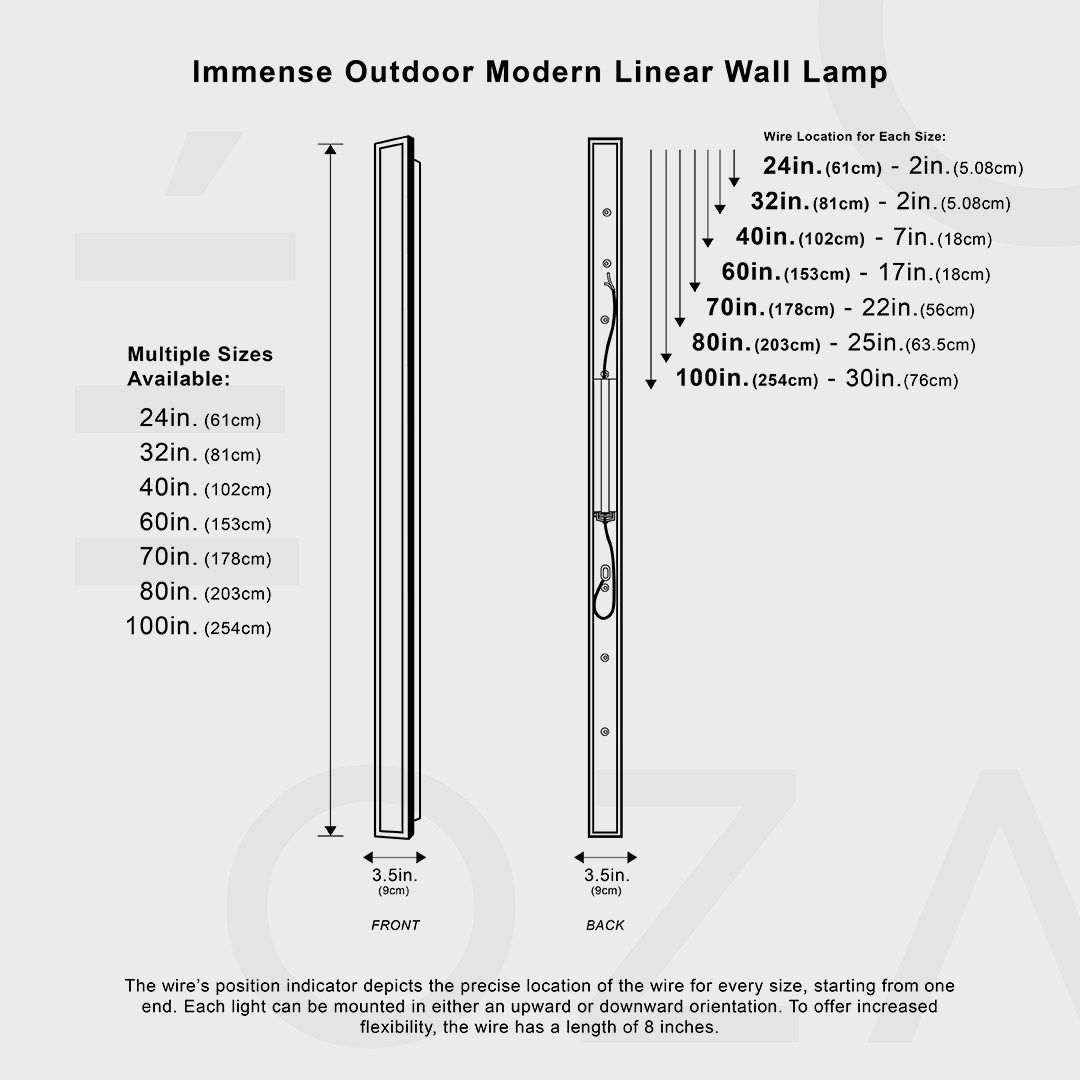 Immense Außen Modern Lineare Wandleuchte