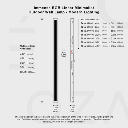 Immense RGB Linear Minimalistische Außenwandleuchte