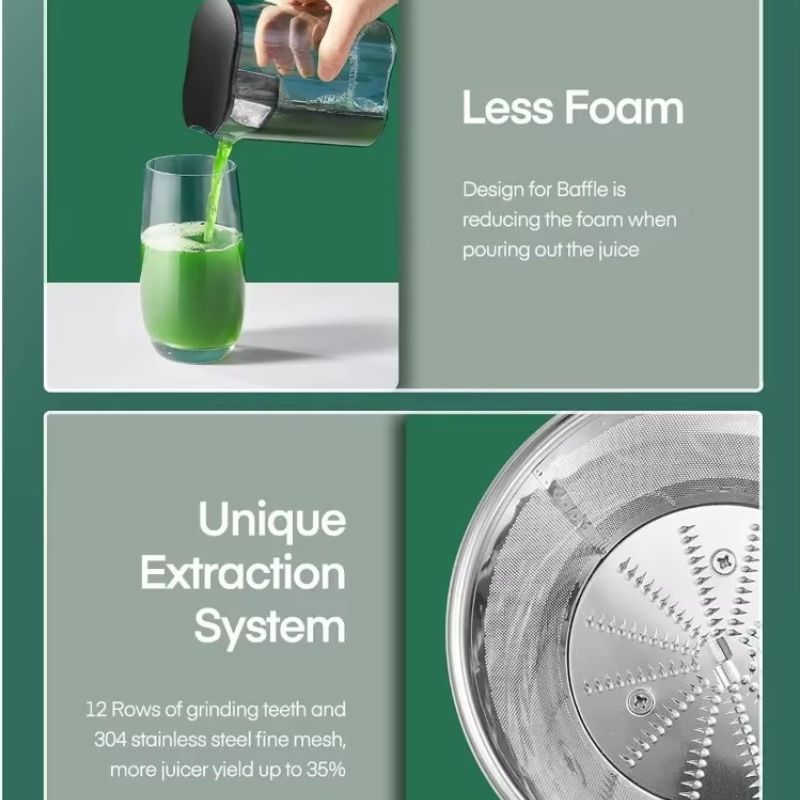 800W Elektrischer Entsafter mit dualen Geschwindigkeitsstufen