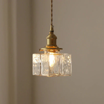 Retro-Moderne Hängeleuchte aus Glas mit goldenem Kabel - Elegante LED-Beleuchtung