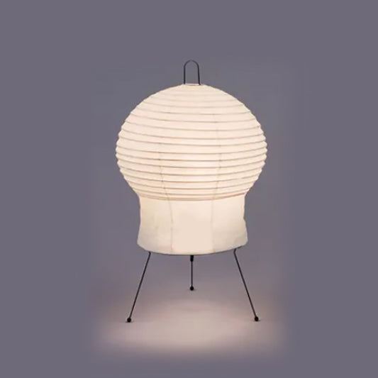 Japanische Wabi-Sabi-Stehlampe aus Reispapier mit rundem Rock