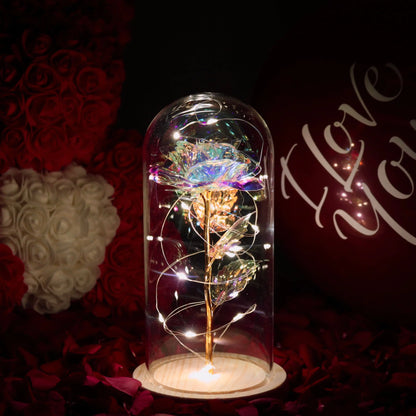 Garduru Ewige Rose Lampe | LED-Galaxie-Licht | Romantische Dekoration | Perfektes Geschenk