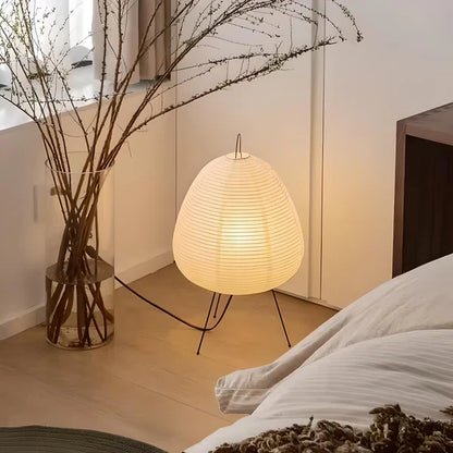 RoyaleGlow Akari Noguchi Tischlampe – Japanische Washi-Papierlaterne mit sanftem ambientem Licht