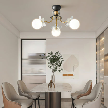 Blumen Glass Chandelier für elegante Wohnkultur und Bürobeleuchtung