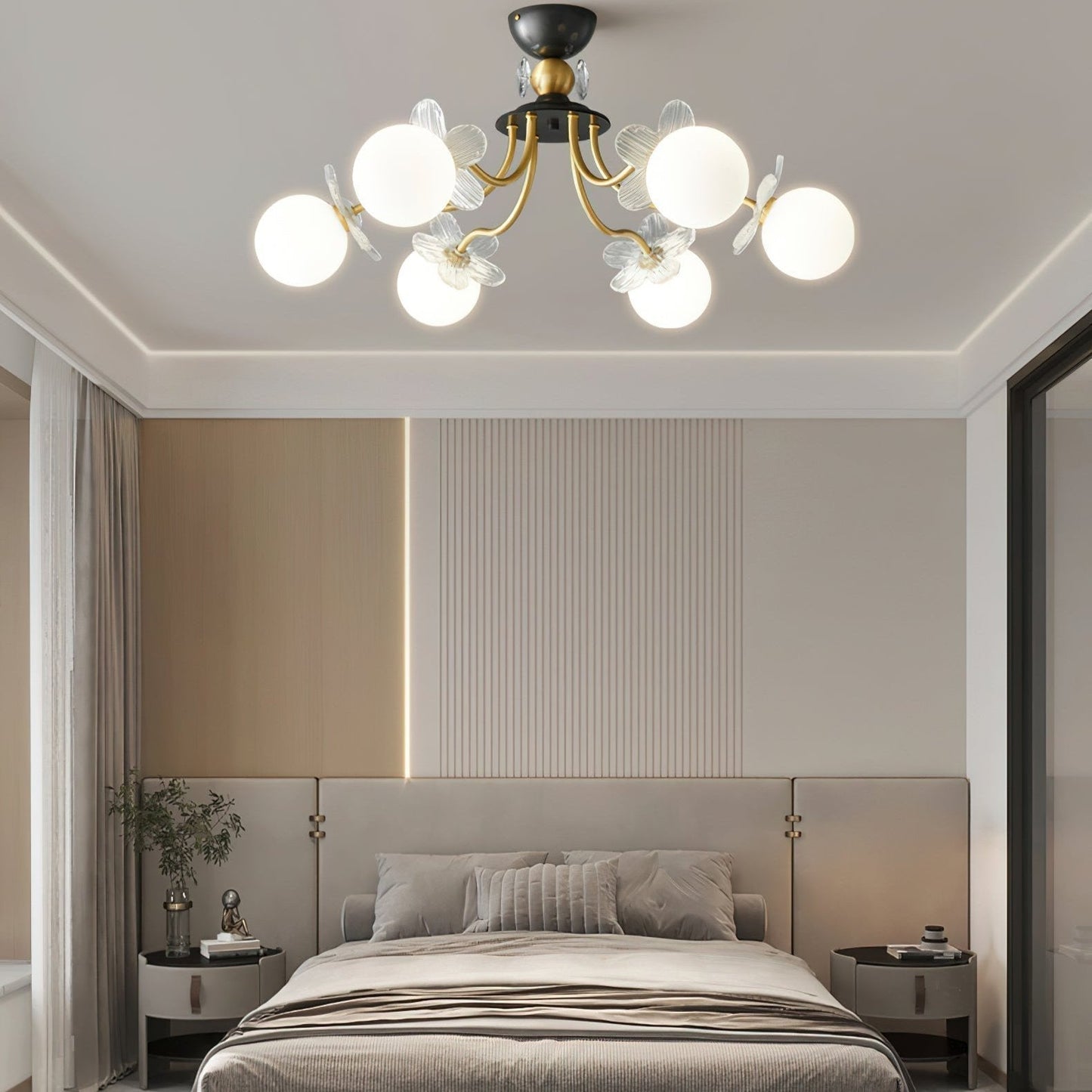 Blumen Glass Chandelier für elegante Wohnkultur und Bürobeleuchtung