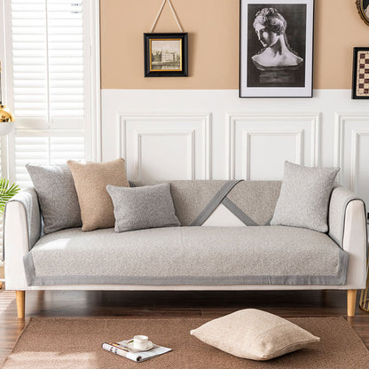 Leinen Couch Sofa Bezug U-förmige Couchbezüge Rutschfester Sofaüberwurf für Hunde Katzen Haustiere