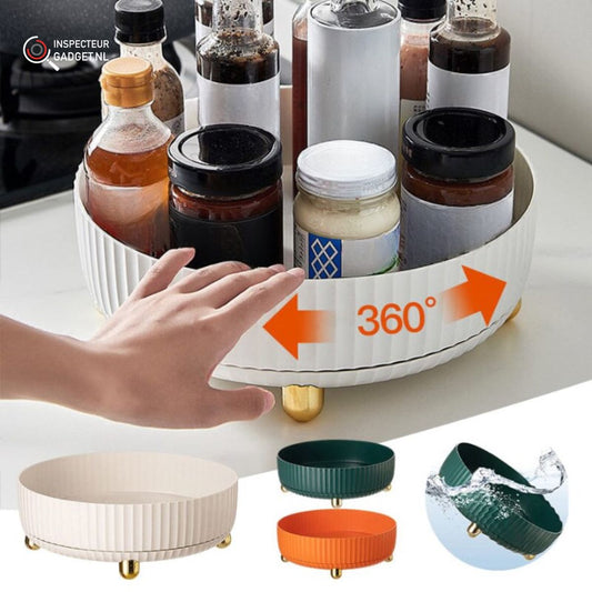360° ROTATION ORGANIZER – Drehbarer Aufbewahrungshelfer für Küche, Bad & Büro mit platzsparendem Design
