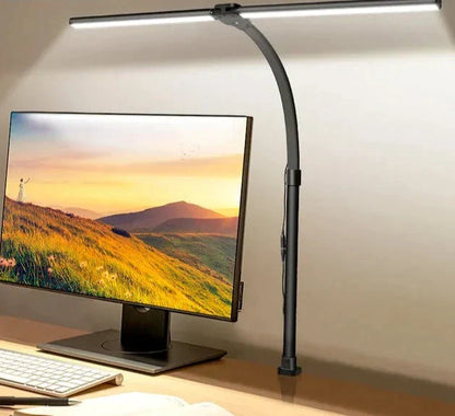 Garduru | Moderne Doppelkopf LED Schreibtischlampe | Stilvolle Büroleuchte