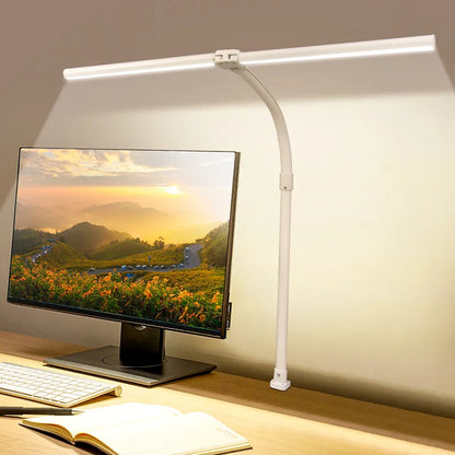 Garduru | Moderne Doppelkopf LED Schreibtischlampe | Stilvolle Büroleuchte