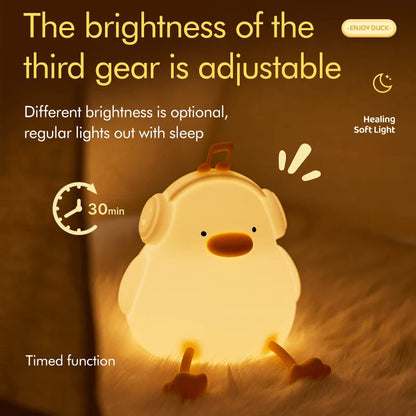 USB Wiederaufladbare LED Ente Nachtlicht – Niedliche Silikonlampe für Kinder & Kinderzimmerdekoration