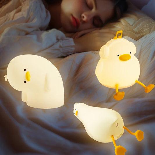 USB Wiederaufladbare LED Ente Nachtlicht – Niedliche Silikonlampe für Kinder & Kinderzimmerdekoration