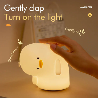 USB Wiederaufladbare LED Ente Nachtlicht – Niedliche Silikonlampe für Kinder & Kinderzimmerdekoration