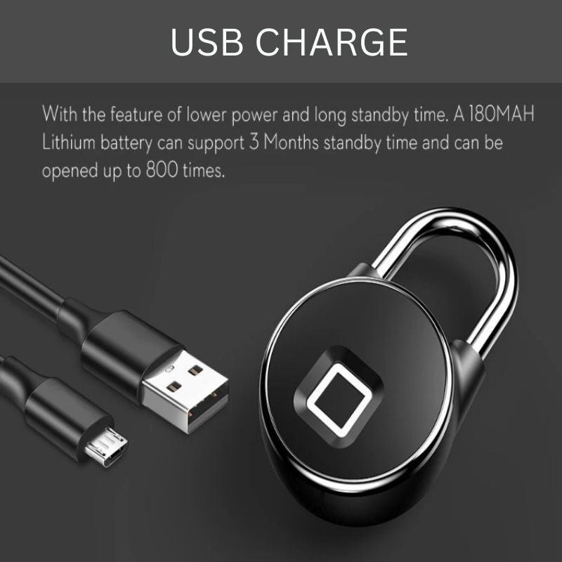 Smart Fingerprint Vorhängeschloss mit Bluetooth-Zugang