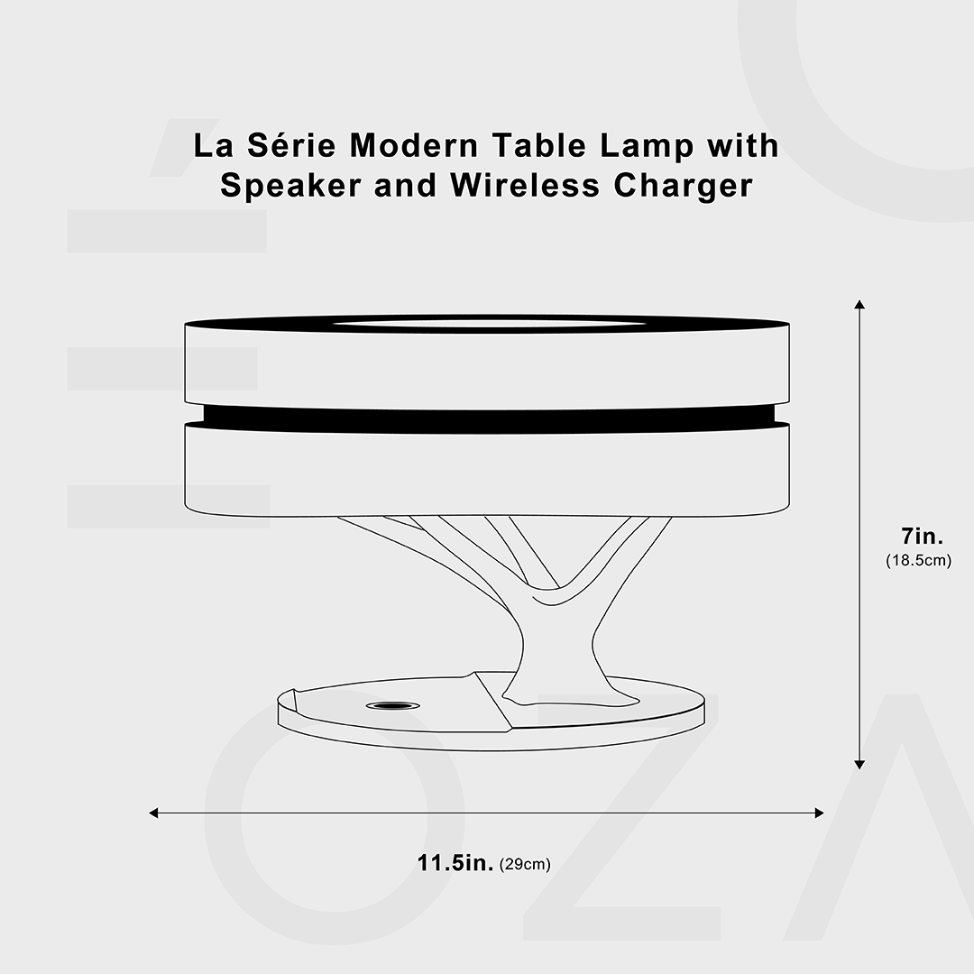 La Série Moderne Tischlampe mit Lautsprecher und kabellosem Ladegerät