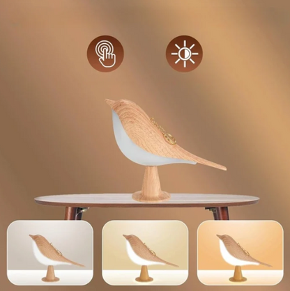 Garduru LED Tischlampe aus Holz mit Vogel-Design – Eleganz und Funktionalität