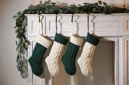 Große Kabelgestrickte Weihnachtsstrumpf - 13 Farben