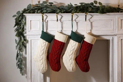 Große Kabelgestrickte Weihnachtsstrumpf - 13 Farben