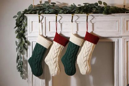 Große Kabelgestrickte Weihnachtsstrumpf - 13 Farben