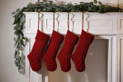 Große Kabelgestrickte Weihnachtsstrumpf - 13 Farben