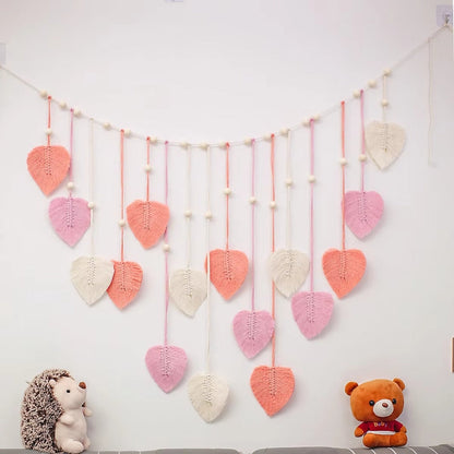 Blatt-Themen Makramee Wanddekoration