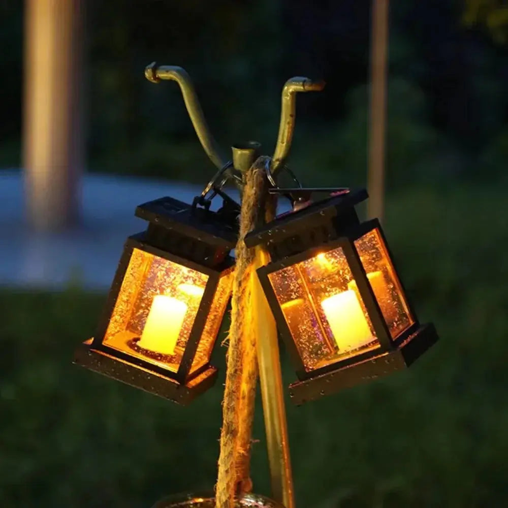 Gartenlaterne - Solarlampe - Retro - Flackernde Kerze - Wasserdicht - Für den Außenbereich