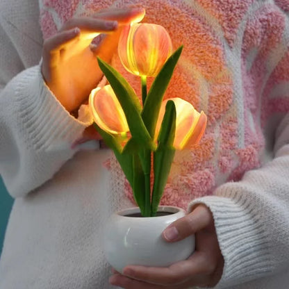 Blumenförmige LED-Tulpenlampe – Nachtsimulation – Stimmungsbeleuchtung – für Wohnzimmer/Dekoration