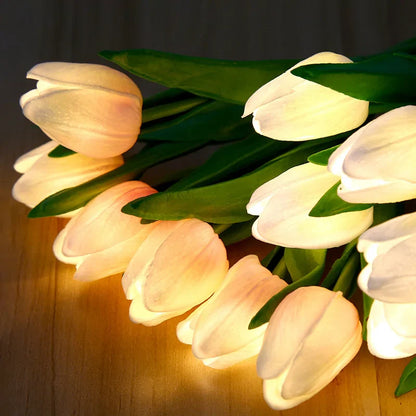 Blumenförmige LED-Tulpenlampe – Nachtsimulation – Stimmungsbeleuchtung – für Wohnzimmer/Dekoration