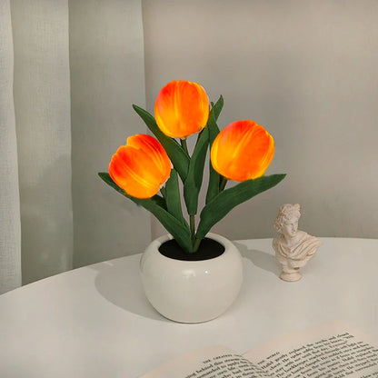 Blumenförmige LED-Tulpenlampe – Nachtsimulation – Stimmungsbeleuchtung – für Wohnzimmer/Dekoration