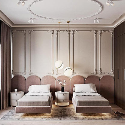 Suspension Halbmond aus Acryl und Messing - Moderne und elegante LED-Beleuchtung