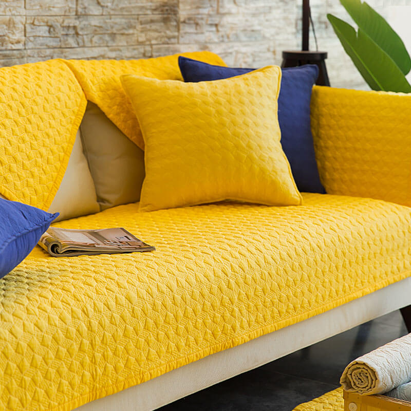 Baumwollgepolsterte Ecksofaüberzüge, Möbelprotektor Rutschfeste Sofaüberzüge