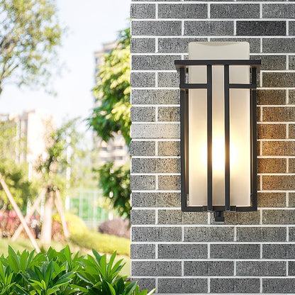 Retro-Außenlampe Schwarz aus Eisen mit Glas für Außenwand