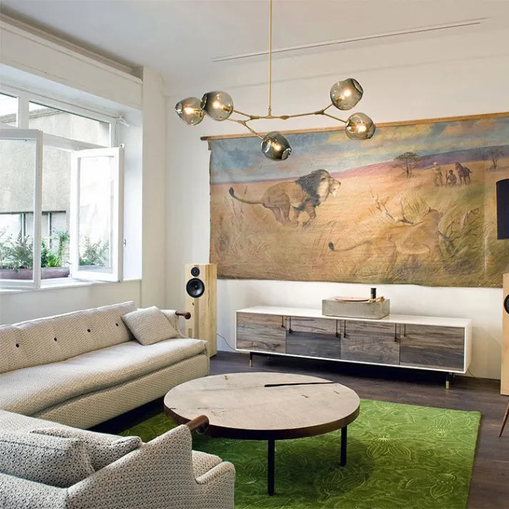 Suspension Sputnik Bifurkation - Moderner Lüster aus geblasenem Glas und Metall