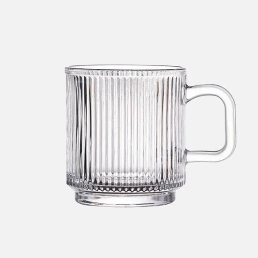 LineaPure - Glas-Tasse mit vertikalem Streifendesign