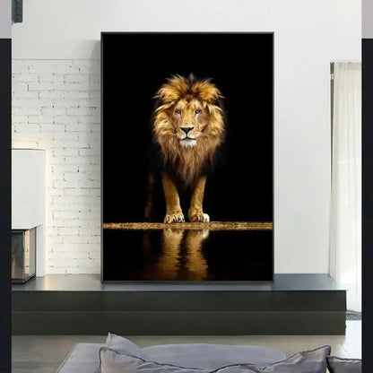 Löwe im Dunkeln Leinwandkunst