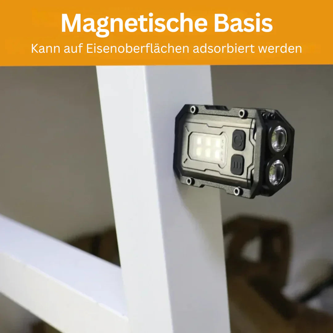 Magnetische LED Taschenlampe Mit Tragehalterung – Handsfreies Arbeitslicht Für Outdoor Und Reparaturen