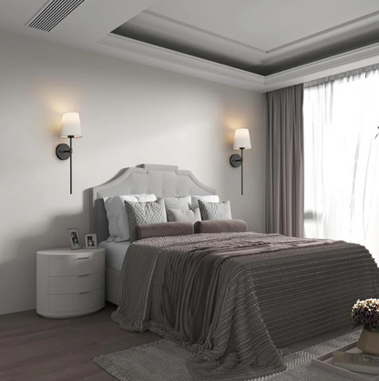 Garduru - Drahtlose Stoff-Wandleuchte | Wiederaufladbare LED-Beleuchtung mit Fernbedienung und dimmbarer Helligkeit