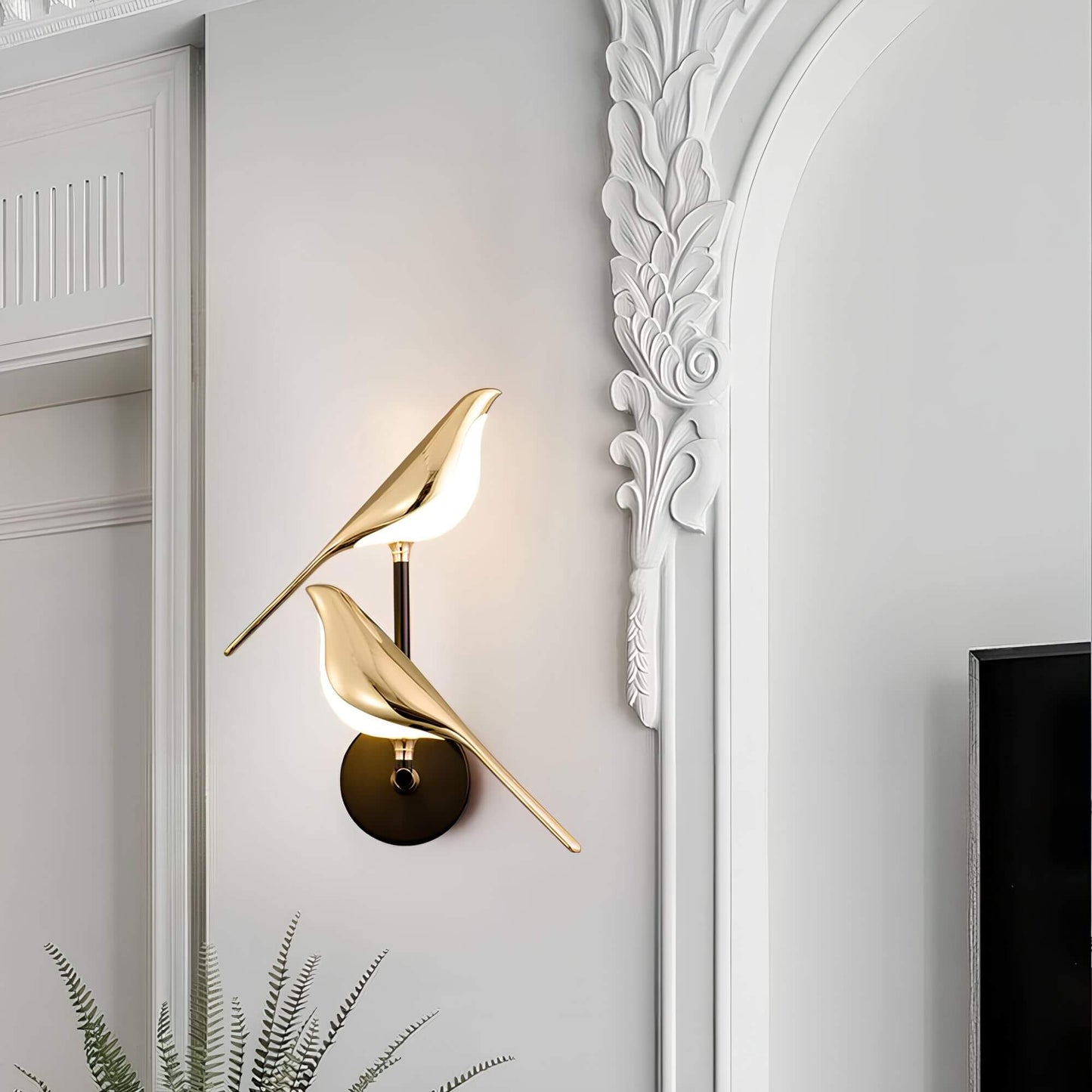 Garduru - Nordische LED-Wandlampe mit Vogelmotiv