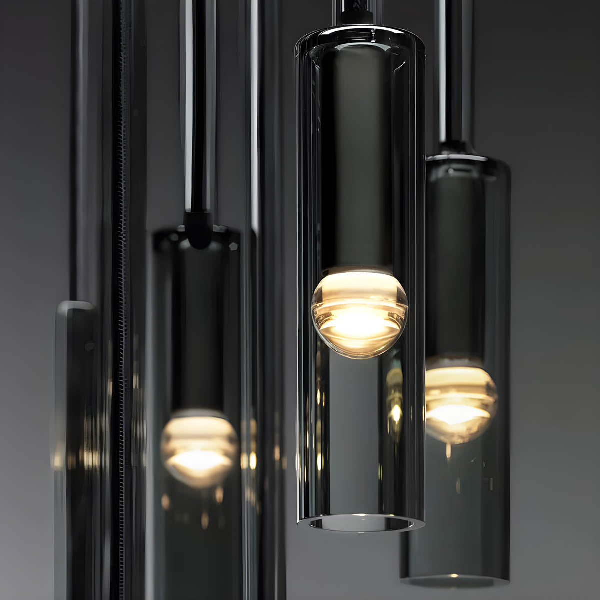 Suspension Marke - Moderne Glas- und Metalllampe mit integrierter LED
