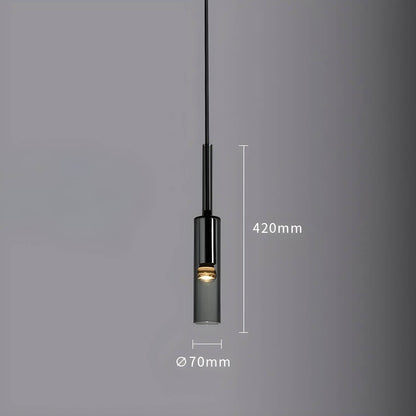 Suspension Marke - Moderne Glas- und Metalllampe mit integrierter LED