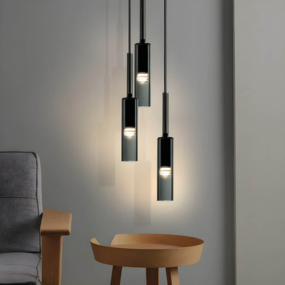 Suspension Marke - Moderne Glas- und Metalllampe mit integrierter LED