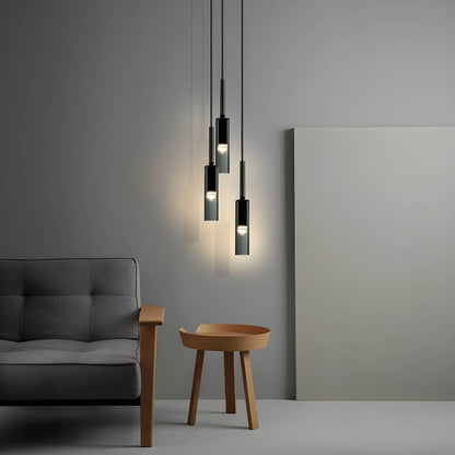 Suspension Marke - Moderne Glas- und Metalllampe mit integrierter LED