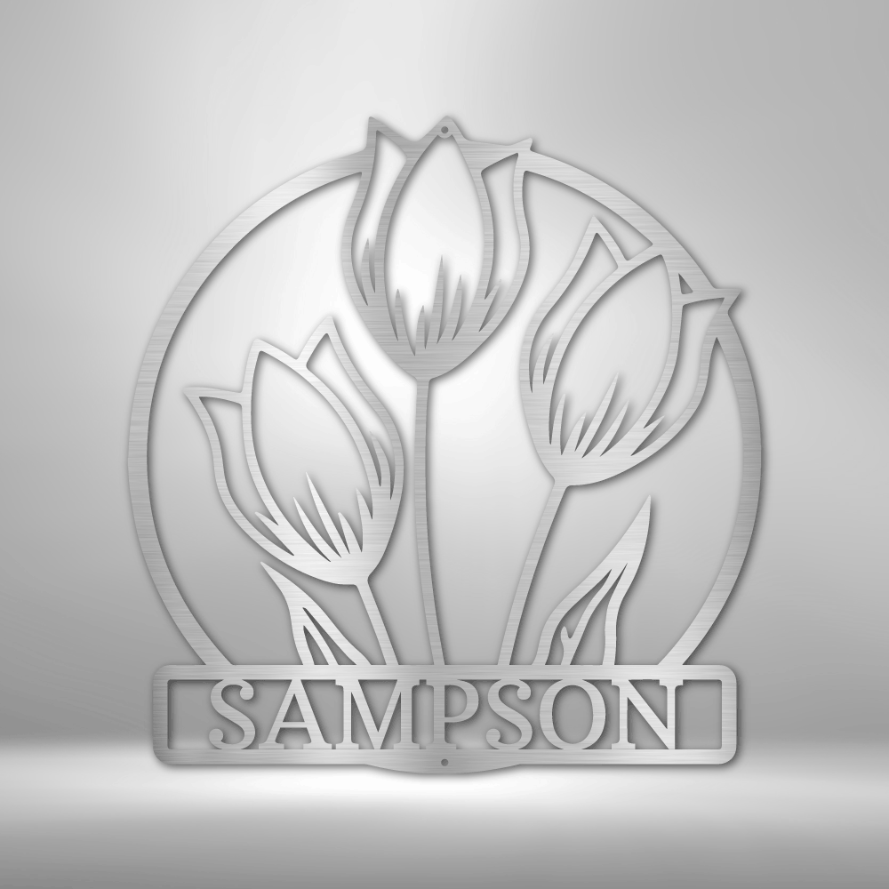Custom Wild Tulip Monogram - Stahlzeichen