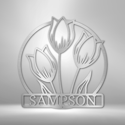 Custom Wild Tulip Monogram - Stahlzeichen