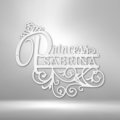 Princess Monogram - Individuelles Stahl-Schild