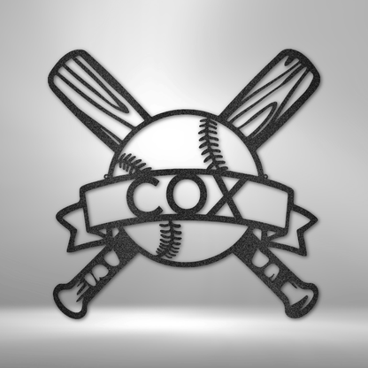 Baseball Monogram - Metallschild