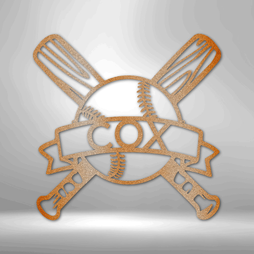 Baseball Monogram - Metallschild
