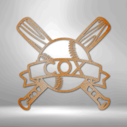 Baseball Monogram - Metallschild
