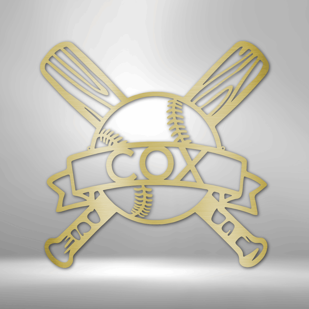 Baseball Monogram - Metallschild