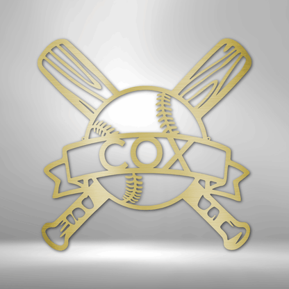 Baseball Monogram - Metallschild