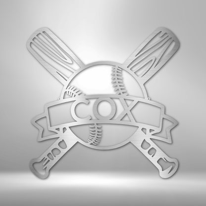 Baseball Monogram - Metallschild
